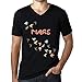 Produktbild Herren Tee Männer Vintage V-Ausschnitt T-Shirt Origami One Word Mars Schwarz