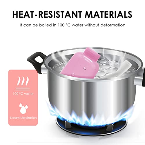 Image of RUFCRIL Mini Peri Bottle, 350ml Portable Travel Bidet with Extra Ring and Carry Bag, TPE Material for High Temperature Resistance, Essentials for Postpartum Perineal Care,Hemorrhoid Treatment, Pink