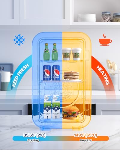 Image of BEICHEN Mini Fridge,6 Liter / 8 Can Small Fridge for Bedroom, Car, Office | Cooler & Warmer for Food, Drinks,Energy Saving, Low Noise,110V Ac /12V Dc,Compact & Portable