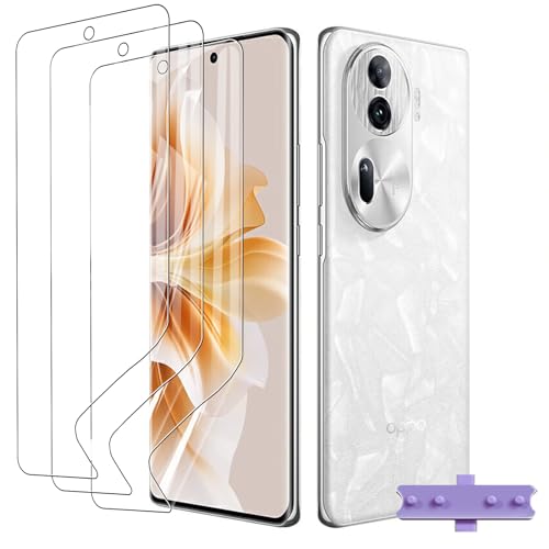 Weideworld [3 Piezas] Protector Pantalla para Oppo Reno 12/Reno 12 Pro/Reno 11/Reno 11 Pro 5G, Resistente Arañazos Película de Pantalla de TPU Suave Cobertura Completa,Transparente