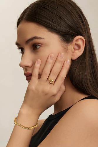 Gold Cuff Bracelet for Women Adjustable Open Cuff Bangle Bracelets Minimalist Arm Cuffs Wrist Bracelet2