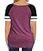 CARCOS Womens Plus Size Summer Tops 3X Color Block Short Sleeve Shirts Wine Red Raglan Sleeve Tshirts Crewneck Casual Tunics 3XL 20W 22W