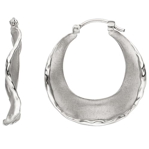 Jobo Damen-Creolen aus 925 Sterling Silber matt 22 mm