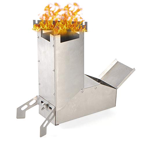 Edelstahl Holzofen Campingkocher Tragbar Outdoor Winddicht Holzkohlegrill, Für Camping, BBQ, Picknick,Outdoor Backpacking