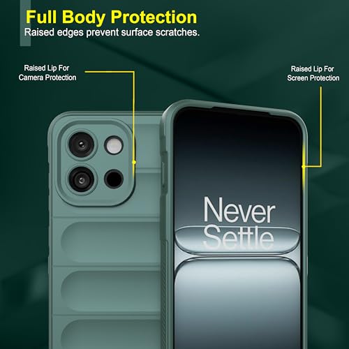 Image of Zapcase Back Case Cover for OnePlus 13s | Compatible for OnePlus 13s Back Cover | Liquid Silicon Magic Case with Camera Protection | Dark Green