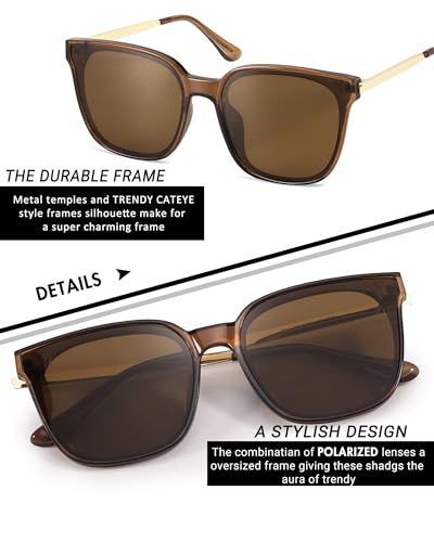 FancyPink Oversized Cat Eye Sunglasses for Womens Polarized Shades w UVProtection Trendy Fashion Sunglasses4