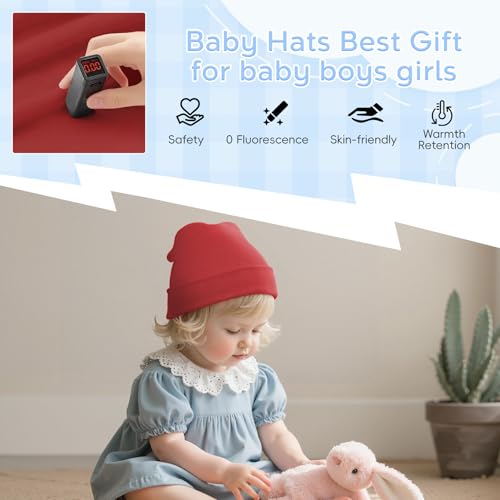 Zando Baby Beanie Hat Newborn Hats Toddler Infant Soft Cute Knit Cap Nursery Winter Beanie for Baby Girl Boy2