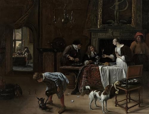 Tableau Impressions d'art Mural Jan Havickszoon Steen 60x90cm pour Chambre