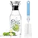 Produktbild MUHOO Glaskaraffe 1 Liter, Wasserkaraffe Karaffe aus Glas Glaskrug Wasserkrug Glaskanne mit Deckel Tropf Getränkekaraffe