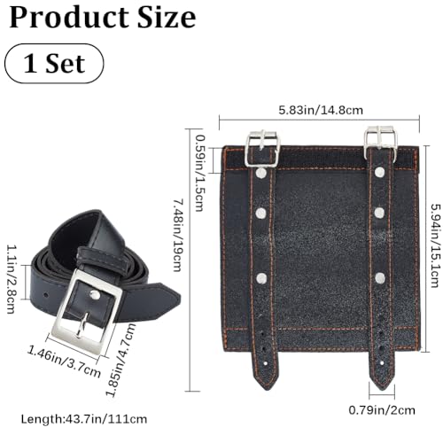 Image of GORGECRAFT Medieval Leather Sword Dagger Frog Adjustable Shoulder Sword Holder Sheath Belt Rapier Scabbard Knight Renaissance Holster PU Leather Carry Case for Halloween Men Women Warrior Pirate