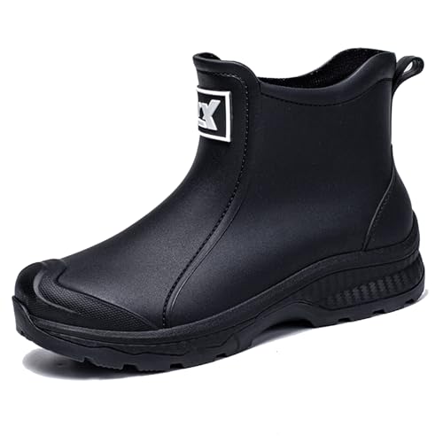 Nutropa Waterproof Short Rain Boots for Men Lightweight Comfortable Garden Shoes Chelsea Ankle Rain Shoes