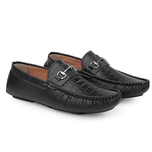 Image of Men's Synthetic Leather Material Casual Driving Loafer Buckle Shoes