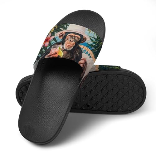 Funky Monkey Cocktail PVC Home Slippers Non-Slip Shower Shoes Casual Bathroom Slippers for Women Men4