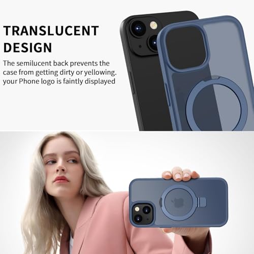 Image of iPhone 15 Magsafe Stand Case | Matte Design & 360 Protection | Military-Grade Apple iPhone 15 Cover | Ultra Premium - Blue