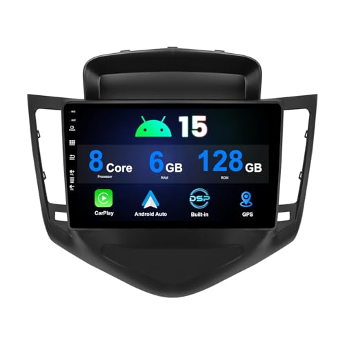 MISONDA 6G+128G Android 15 Radio Coche para Chevrolet Cruze J300 2008-2014 Autoradio 9 Pulgadas IPS 2 DIN Carplay DSP Android Auto Navegación GPS Bluetooth WiFi SWC RDS FM 360 Cámara