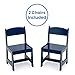Delta Children MySize Kids Wood Table and Chair Set (2 Chairs Included), Deep Blue