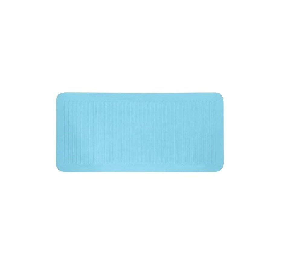 Spirella Groove Light Blue Bathtub Mat Bathmat Safety Insert 30x14in.(35x75cm.)