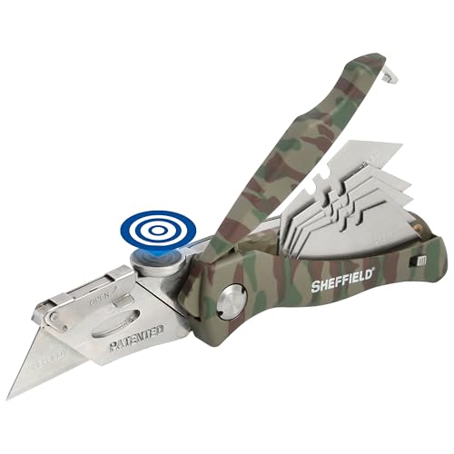 Image of Sheffield Utility Knife with 5 Utility Knife Blade Storage Compartment | Utility Knife Accepts Standard Utility Blades For Home, Office, Trades, and Warehouse