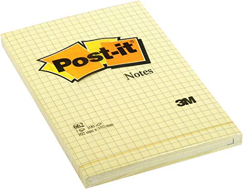 Post-it Notes oryginalne podkładki w kolorze kanaryjskim żółtym, 3 x 3, w linie, 100/podkładka, 6 padów/opakowanie