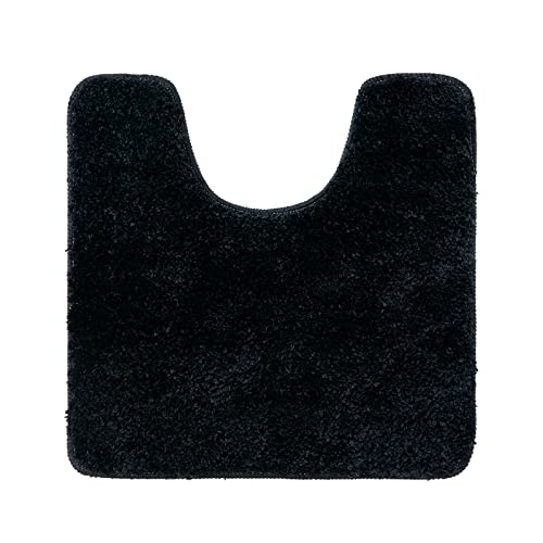 MIULEE Tapis de Toilette Antidérapant Tapis Absorbant Tapis Moelleux Microfibre Forme de U Noir 45x45CM