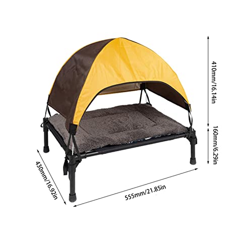 Eteslot Outdoor Liege für Hunde, klappbar Sonnenschutz hundeliege mit sonnendach, hundezelt hundebett Outdoor mit Dach, Zusätzliche Tragetasche