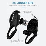 26Ft Retractable Dog Leash for Medium/Large Dogs up to 110lbs, Strong Heavy Duty Retractable Leash with Chew-Proof Cable, 360 Tangle Free, One Hand Brake Lock & Poo Bag Holder (Black) - Image 4
