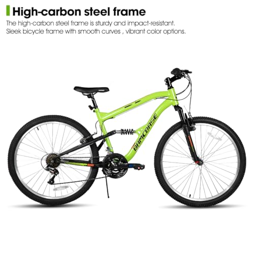 HH HILAND Full Suspension Mens Mountain Bike, 18 Speed, 26 Inch Wheel, Dual V Brake Bike for Men Womens Adult Bicycle by HH HILAND - Used condition - Image 2
