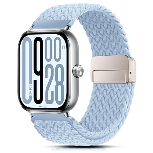 [AGUPERFIT] �R���p�`�u�� �V���I�~ �X�}�[�g�E�H�b�` Redmi Watch 5/4 �o���h Xiaomi Band 9/8 Pro �o���h�A�G���K���g�ŉ��K�ȃi�C�����҂ݐL�k���x���g ���i�K�ɒ����ȃX�e�����X�X�`�[���}�O�l�b�g�o�b�N���t�� �X