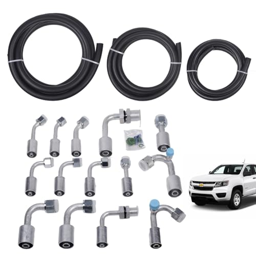 AC Hose Kit for GM Cars Truck Vehicle Compatible with Buick Chevrolet Cadillac GMC Wuling Baojun Holden Air Conditioning Ext Length Hoses with Fittings and O-rings