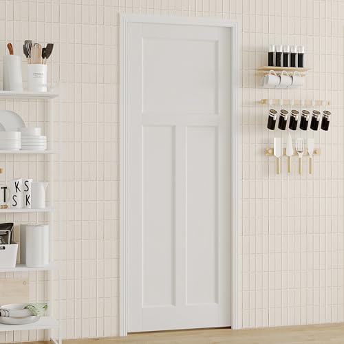 Image of Sliding Pocket Door, 28 inch x 80 inch, T-Shaped Core with Frame and Hardware Kit Set, Interior Doors for Pocket Door, White Primed - No Panel Assembly Required