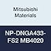 Mitsubishi Materials NP-DNGA433-FS2 MB4020 CBN DN Type Petit Tip Negative Turning Insert with Hole, General Cutting Rhombic 55?, Grade MB4020, FS Honing/No Wiper, 2 Tip, 0.047" Corner Radius