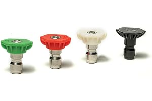 Greenworks Universal Pressure Washer Nozzle Tips Kit for Cleaning Various Surfaces - 4 Pack