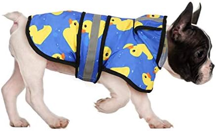 HDE Dog Raincoat Hooded Slicker Poncho for Small to X-Large Dogs and Puppies (Rubber Ducks, Small)