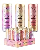 BRĒZ Mushroom Drink Variety Pack - Flow, Dream & Elevate - Lion’s Mane, Reishi, Cordyceps Mushrooms, Non-Infused, Adaptogen Tonics for Focus, Sleep, Mood & Energy, Vegan, 12 fl oz Cans (12 Pack)