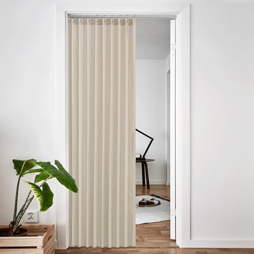 NICETOWN Linen Door Curtains for Window, Temporary Door Closet Curtain Drapes for Living Room Bedroom, Room Divider forSeparation, 1 Panel with Hooks,