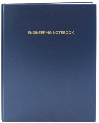 BookFactory Extra Large Black Engineering Notebook - 240 Pages (.25 Grid Format), 8 7/8 x 13 1/2 (Oversized), Black Cover, Section Sewn Hardbound (LIRPE-240-OGR-A-LKT4) Office Product