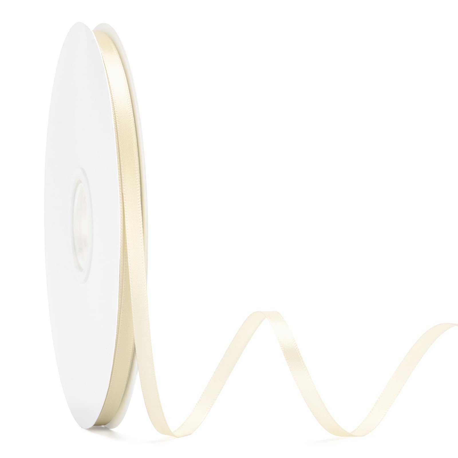 Photo 1 of KINGLAKE Ivory Satin Ribbon - 1/4 Inch x 100 Yards