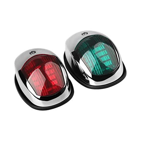 Sebnux Boat Navigation Light, Marine Navigation Lights, Bow Light for Boats Led. Ideal for Pontoon and Small Boat (Plated Silver) Cover