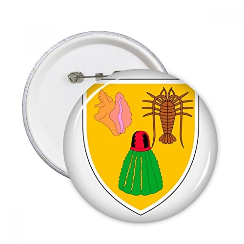 Broches Îles Turques-et-Caïques badges ronds pour personnaliser un sac à dos de voyage