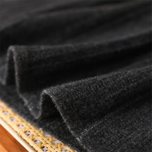 Women's Fall Winter A-Line Pleated Cashmere Skirt Elastic Waist 100% Merino Wool Wool Skirts Cherry Red M4