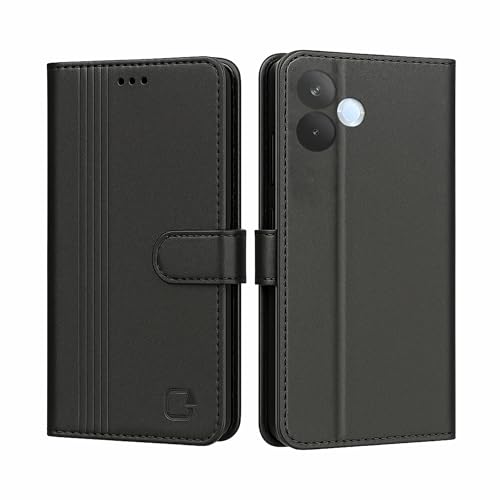 Image of AIBEX Shock Proof Flip Compatible for Oppo A5 Pro 5G Flip Cover Leather Finish | Inside TPU with Card Pockets | Wallet Stand | Complete Protection Flip Case - Black