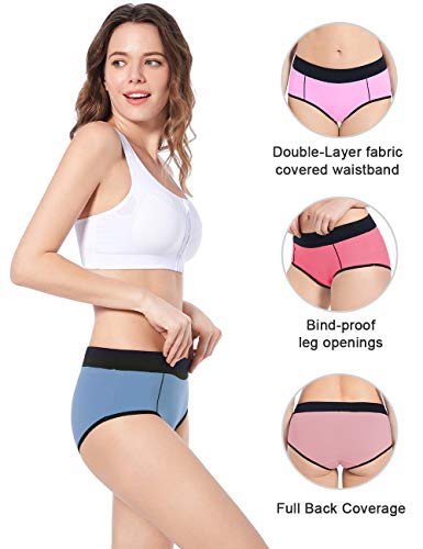 Molasus Women's Soft Cotton Briefs Ladies Mid-High Waisted Full Coverage Panties (Regular & Plus Size)2