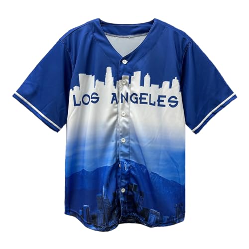 Camisa casual de beisebol City Night Skyline Silhueta Jersey abotoada roupas urbanas roupas de fãs t