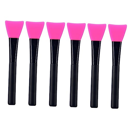 Didiseaon 6pcs Flat Head Silicone Face Mask Brush Hairless Facial Mask Applicator Tool for Sensitive Skin Professional Home Use Kit Random