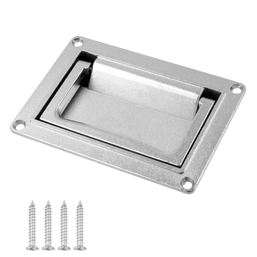 Image of Bitray Recessed Pull Handle Heavy Duty Zinc Alloy Flush Handle Deck Hatch Handle Silver