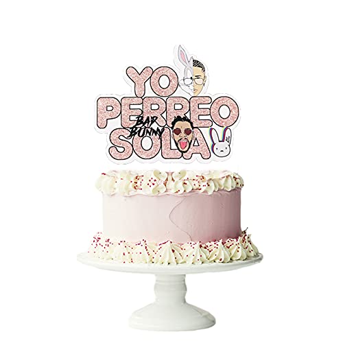 Bunny Party Decorations?Yo Perreo Sola Party Supplies?1 Pcs Cake Topper,25 Pcs Cupcake Topper For Kids And Adults Birthday Party Decorations #TOP1