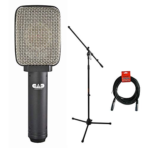 Cad D80 Large Diaphragm Moving Coil Dynamic Microphone With Ms-5230F Mic Tripod Stand & Xlr Cable Bundle #TOP6