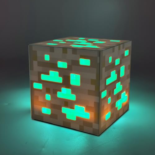 FOGARI kvadratiskt ljus – LED MCERS nattlampa, USB uppladdningsbar för sänglampa, mine-craft lampa, barnrum vardagsrum lekrum