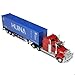 Risopen 1/50 Scale Container Semi Truck Toy, Transport Box Trucks and Trailer Model for Kenworth W900 for Boys Childs Christmas Birthday Gifts- Blue