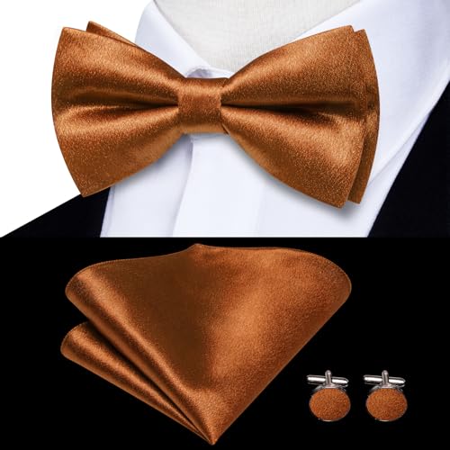Image of Dubulle Suspender and Bow Tie for Men Paisley Solid Mens Suit Braces Pretied Bowtie and Handkerchief Cufflinks Formal Wedding
